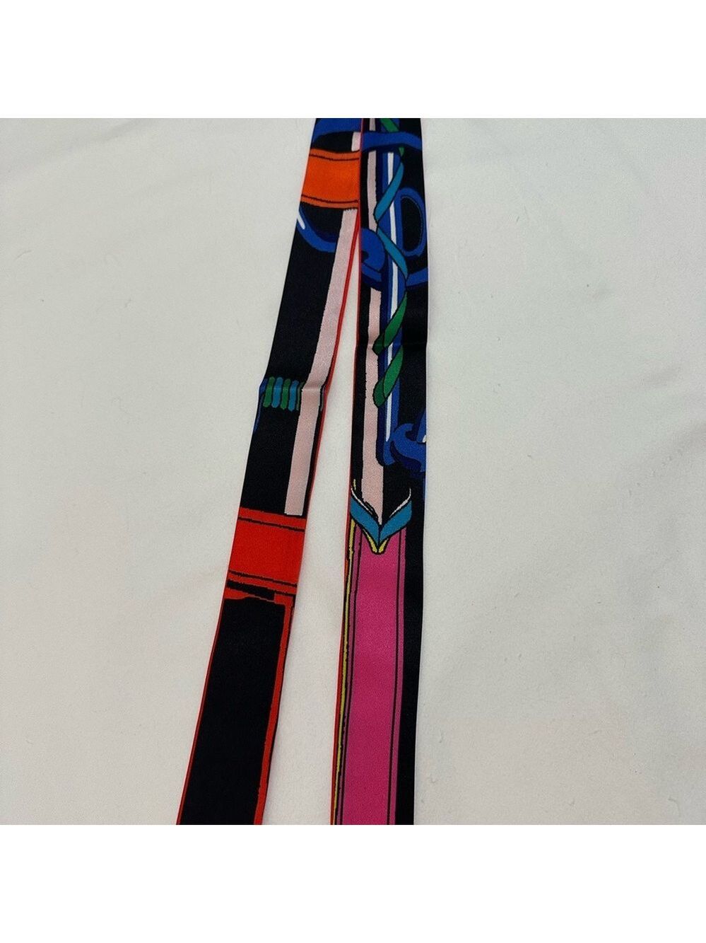 VIBRANT PARIS LONG SKINNY SCARF BANDEAU BELT HAIR BAG HANDLE TIE COLORFUL 78” - Picture 8 of 10